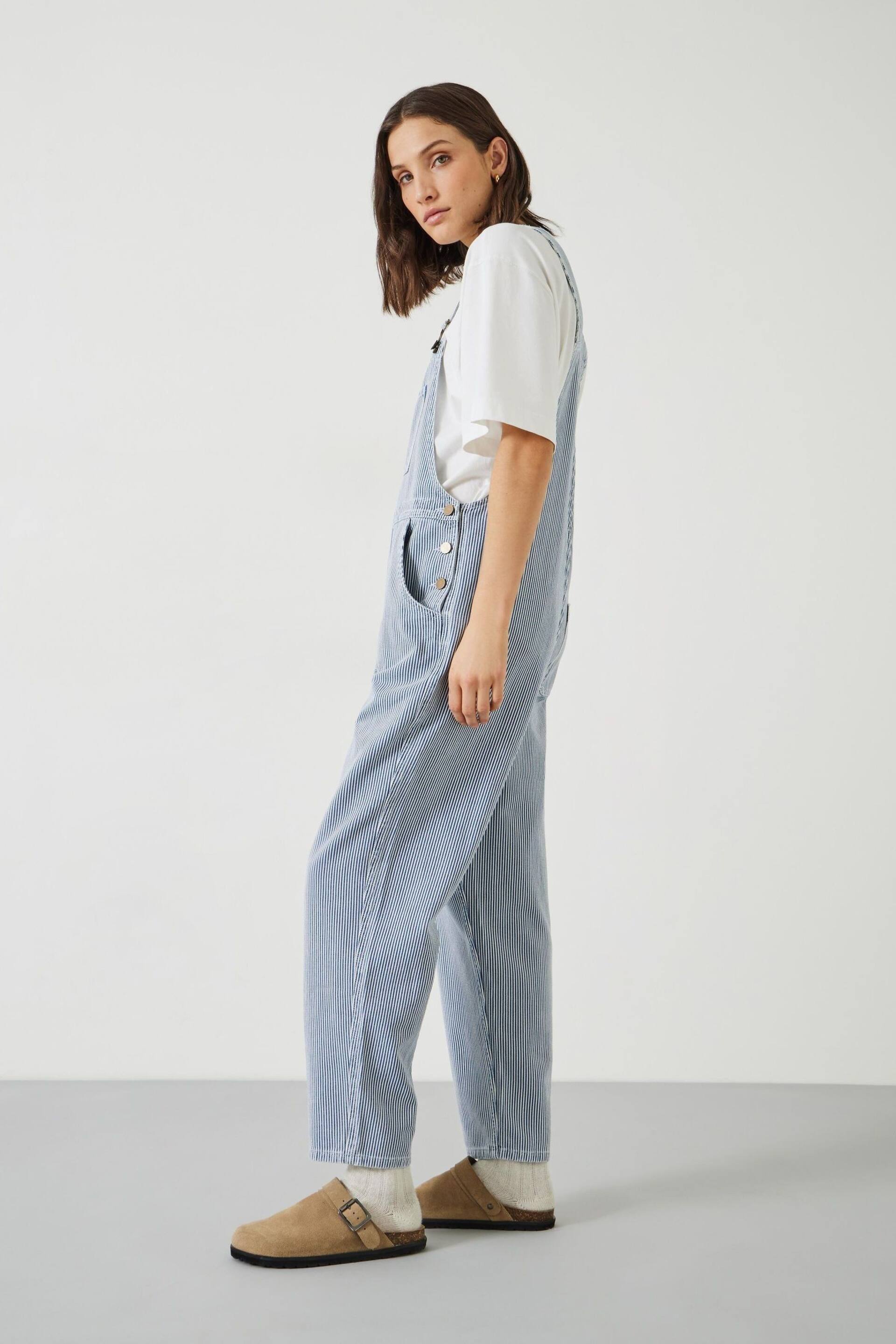 Hush Blue Wilder Striped Dungarees - Image 4 of 5