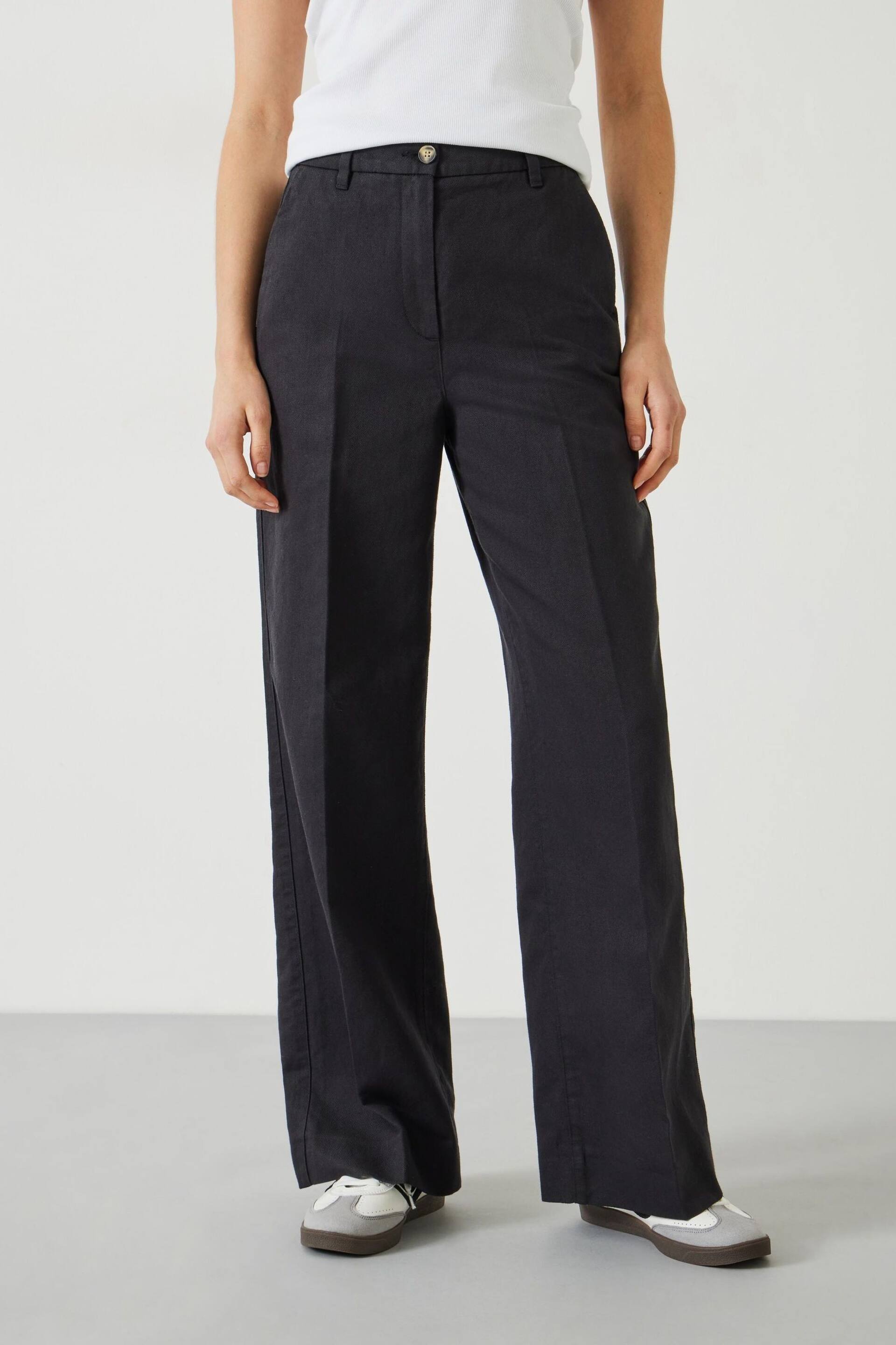 Hush Black Emily Cotton Wide Leg Trousers - Image 2 of 5