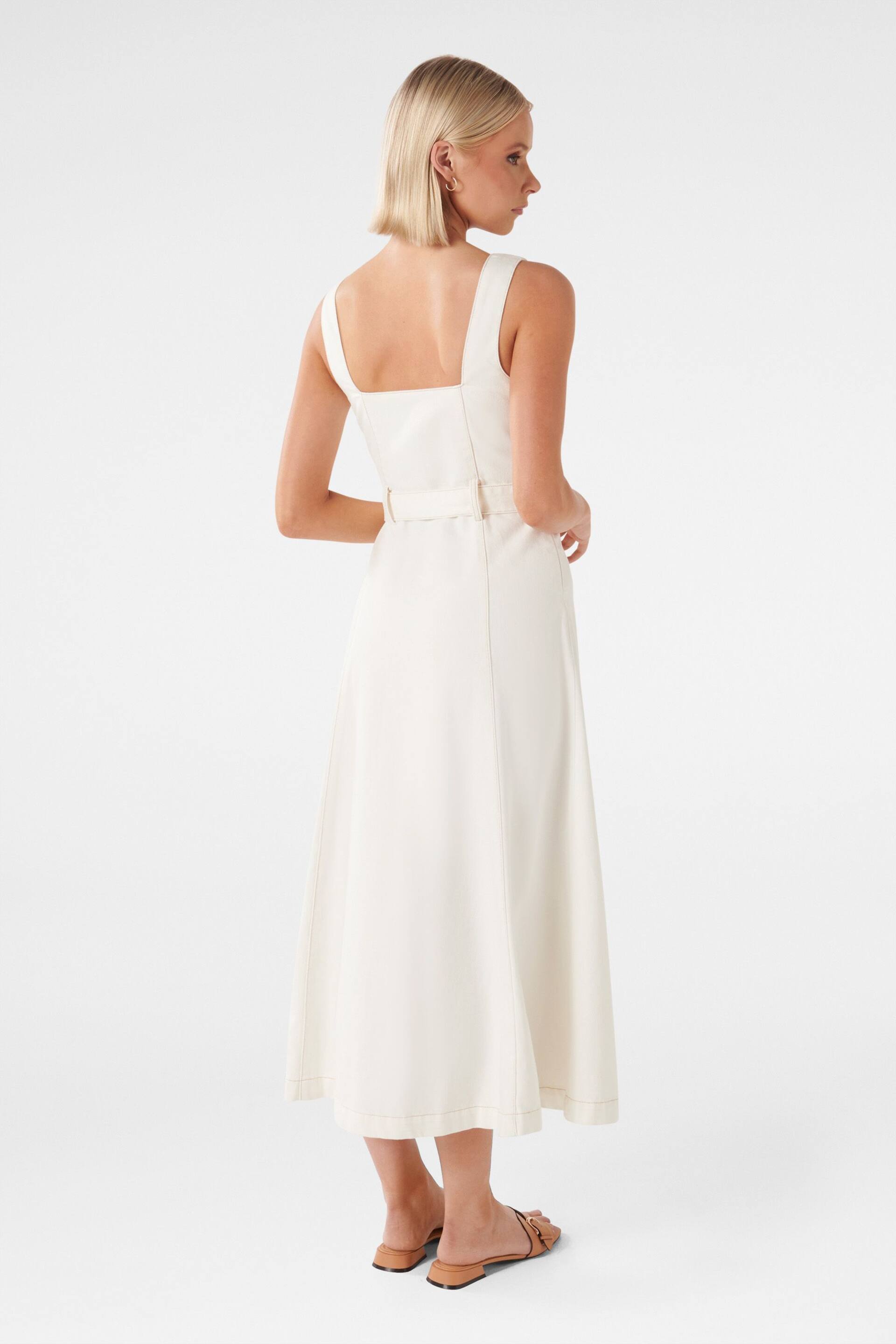 Forever New White Maja Denim Dress - Image 4 of 4