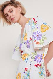 Monsoon Natural Sandie Floral Linen Dress - Image 2 of 5