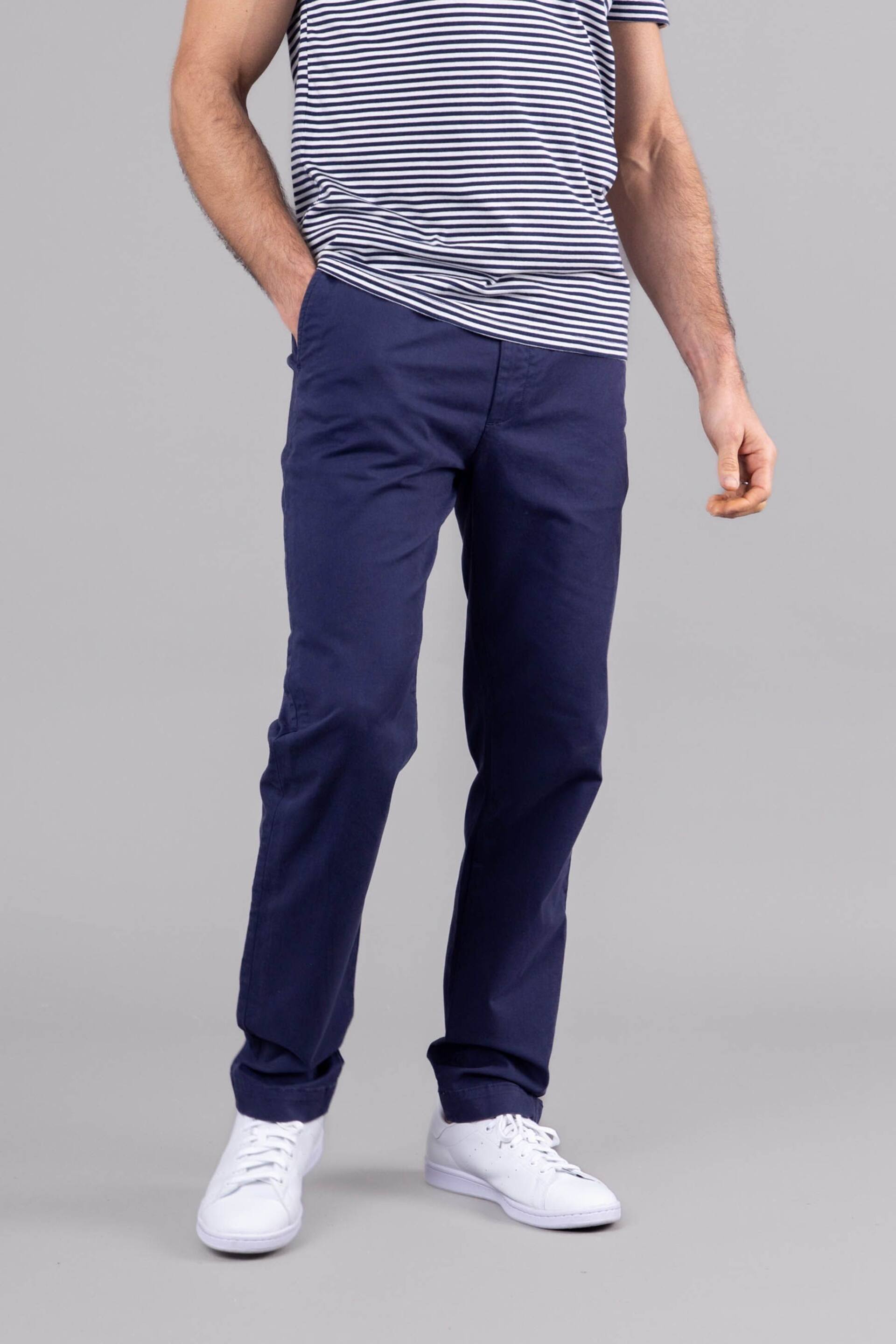 Lakeland Clothing Blue Noel Cotton Chinos Trousers - Image 1 of 5