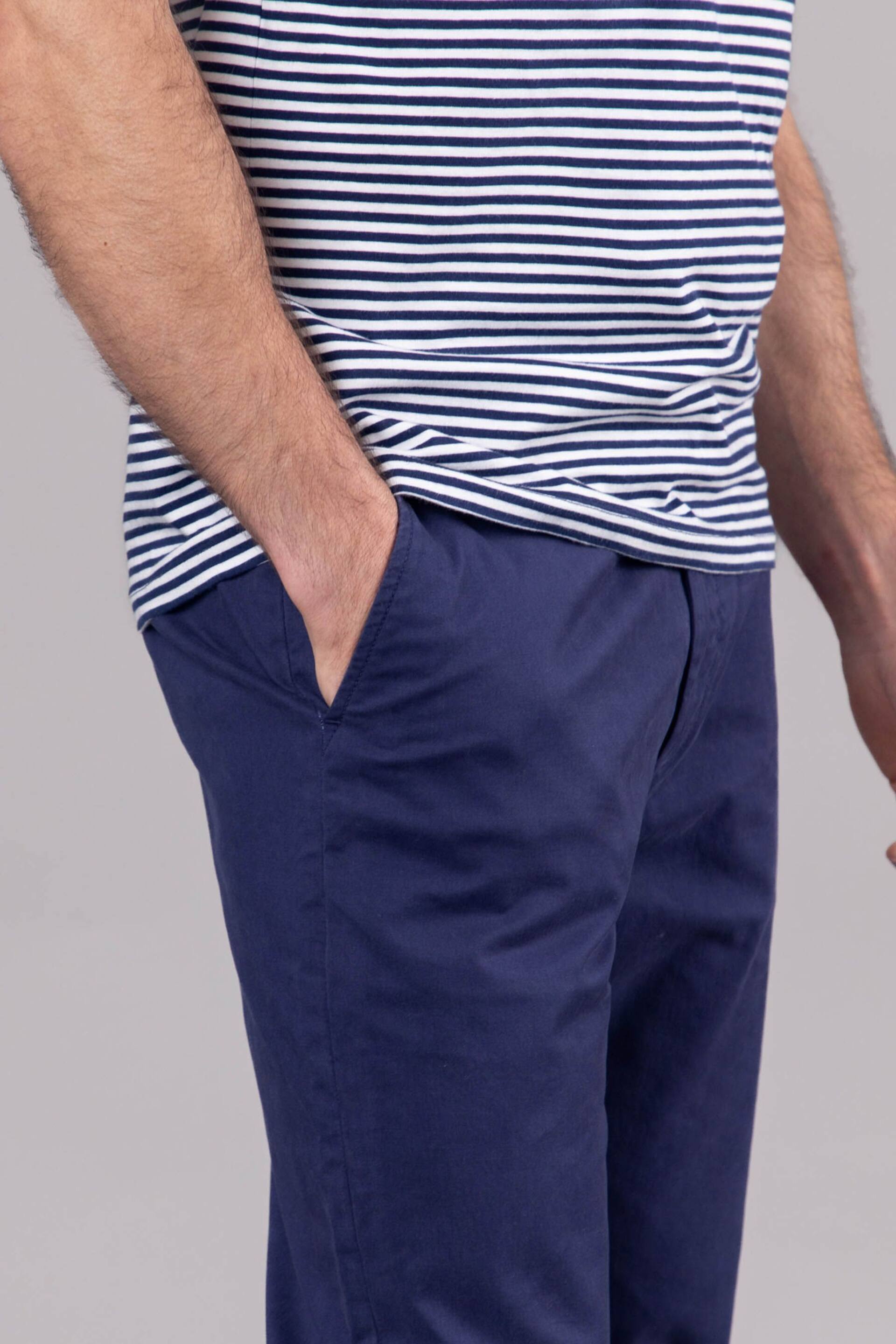 Lakeland Clothing Blue Noel Cotton Chinos Trousers - Image 4 of 5