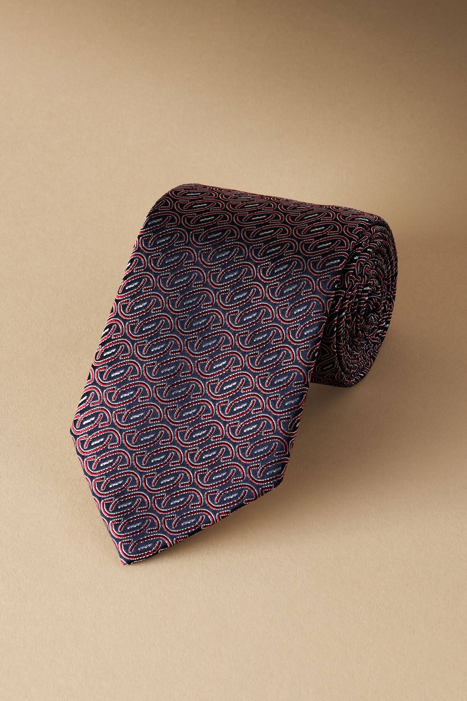 Navy Blue/Red Link Signature Made In Italy Tie - Image 1 of 3