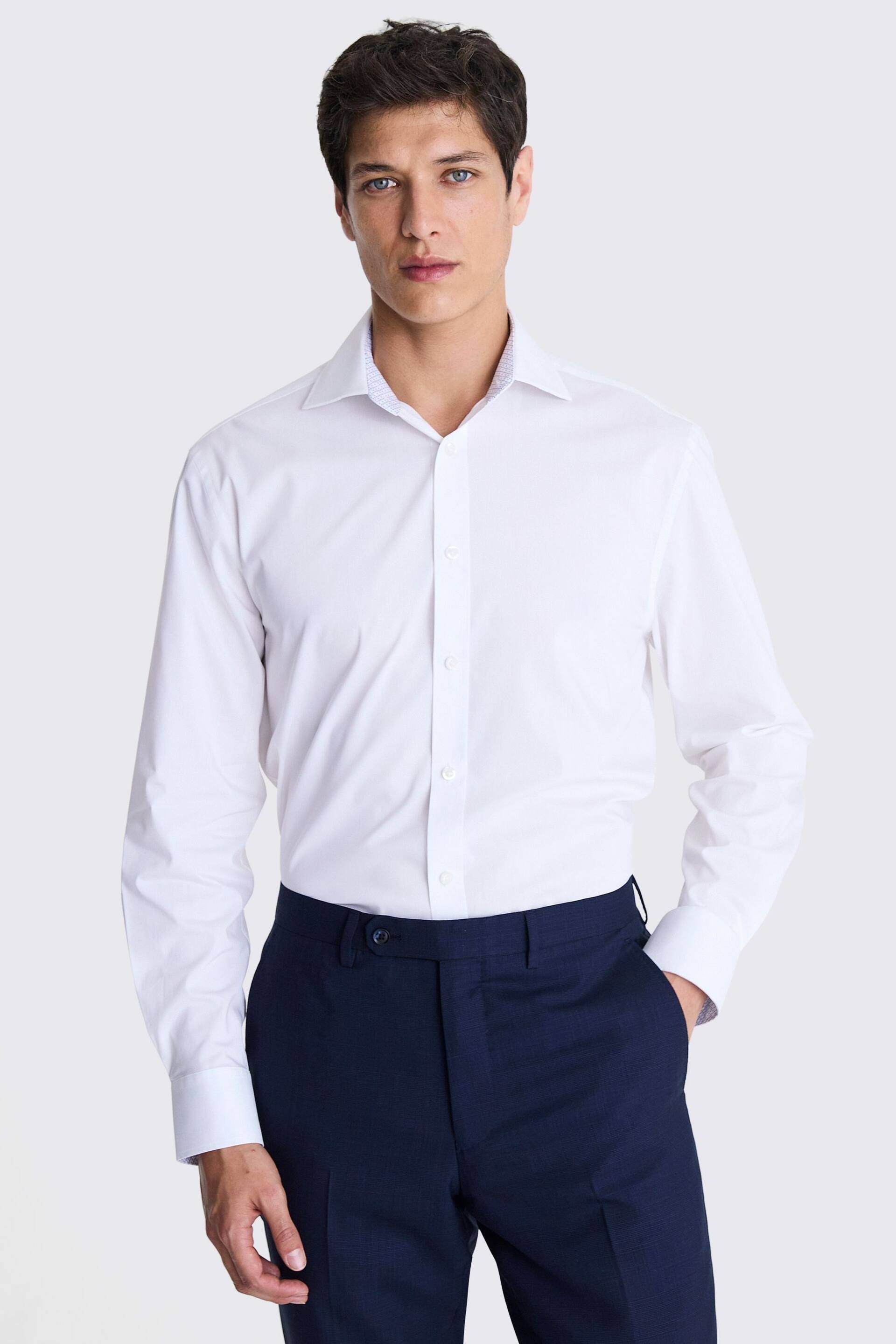 MOSS Off White Single Cuff Stretch Shirt - Image 1 of 3