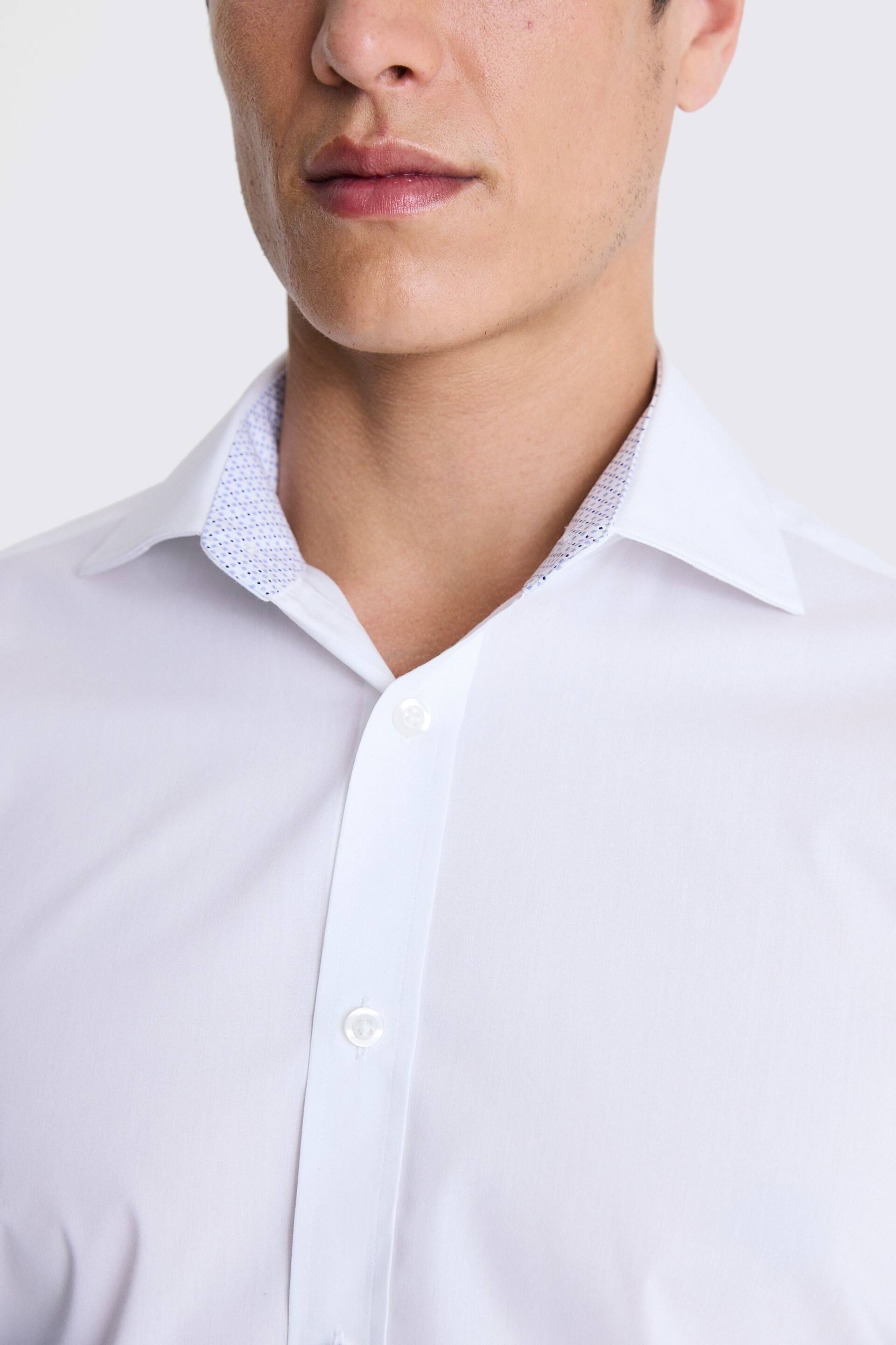 MOSS Off White Single Cuff Stretch Shirt - Image 3 of 3