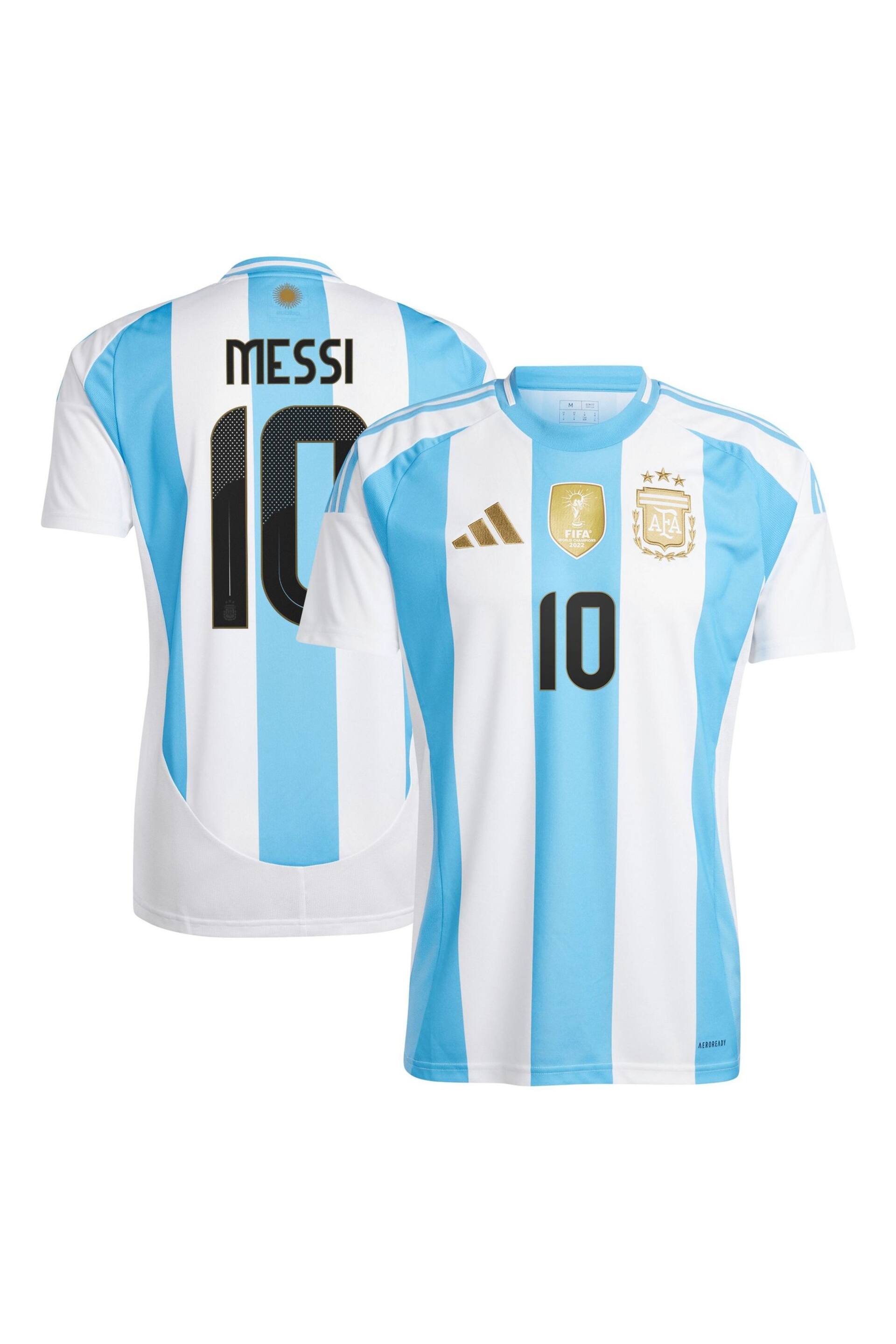 adidas White Argentina Home Shirt 2024 - Messi - Image 3 of 5