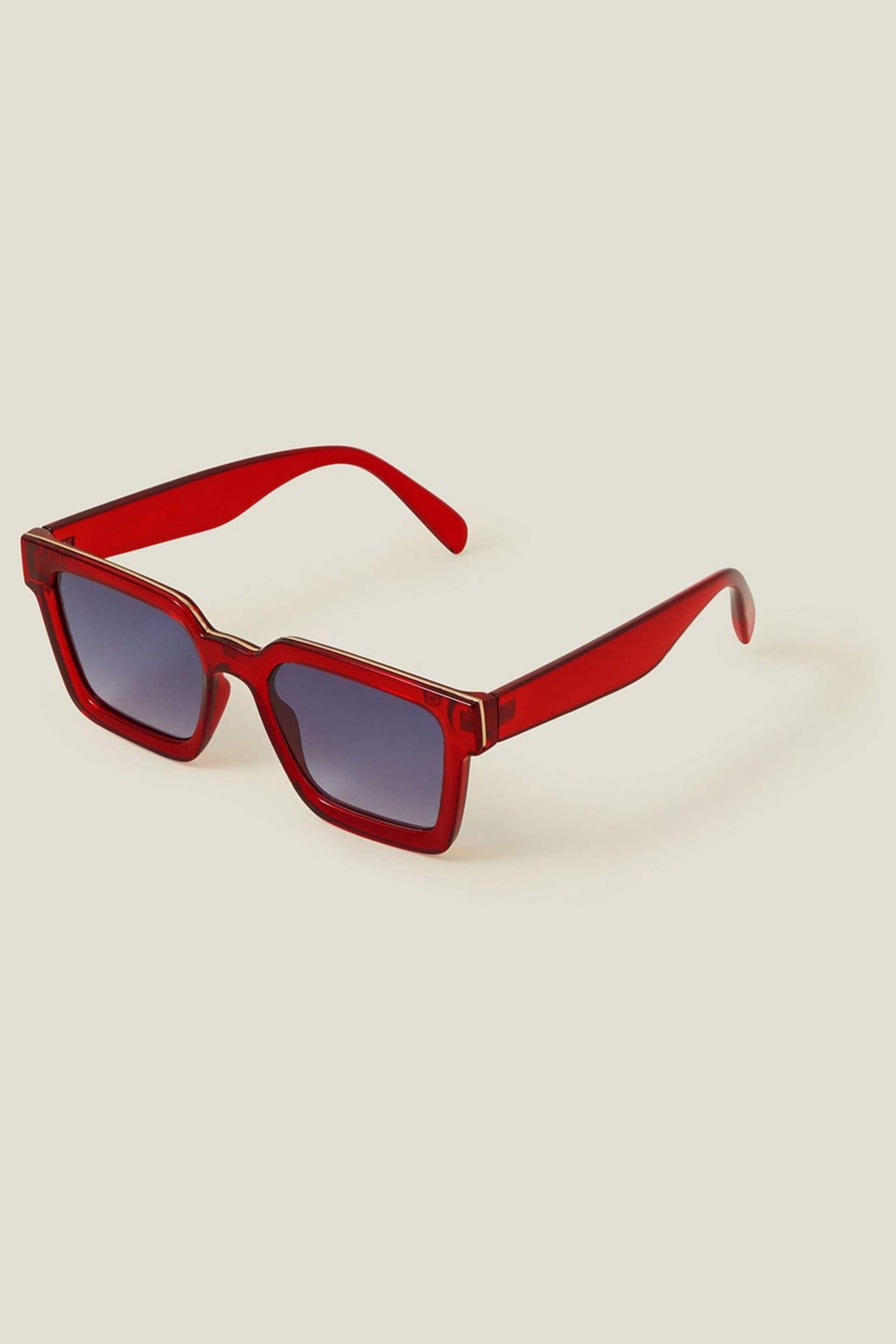 Accessorize Red Crystal Flat Top Sunglasses - Image 1 of 3