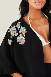 Accessorize Black Embroidered Beach Shirt - Image 2 of 3