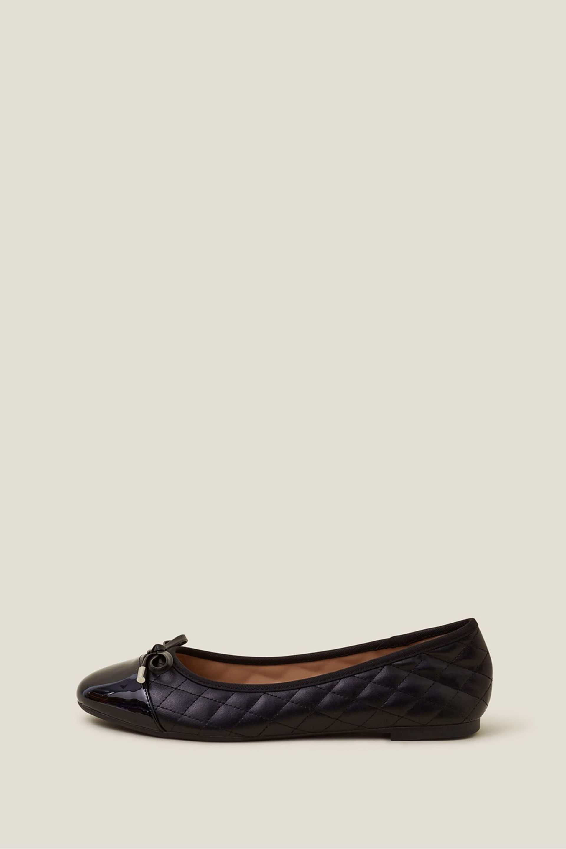 Accessorize Black Quilted Ballet Flats - Image 1 of 4