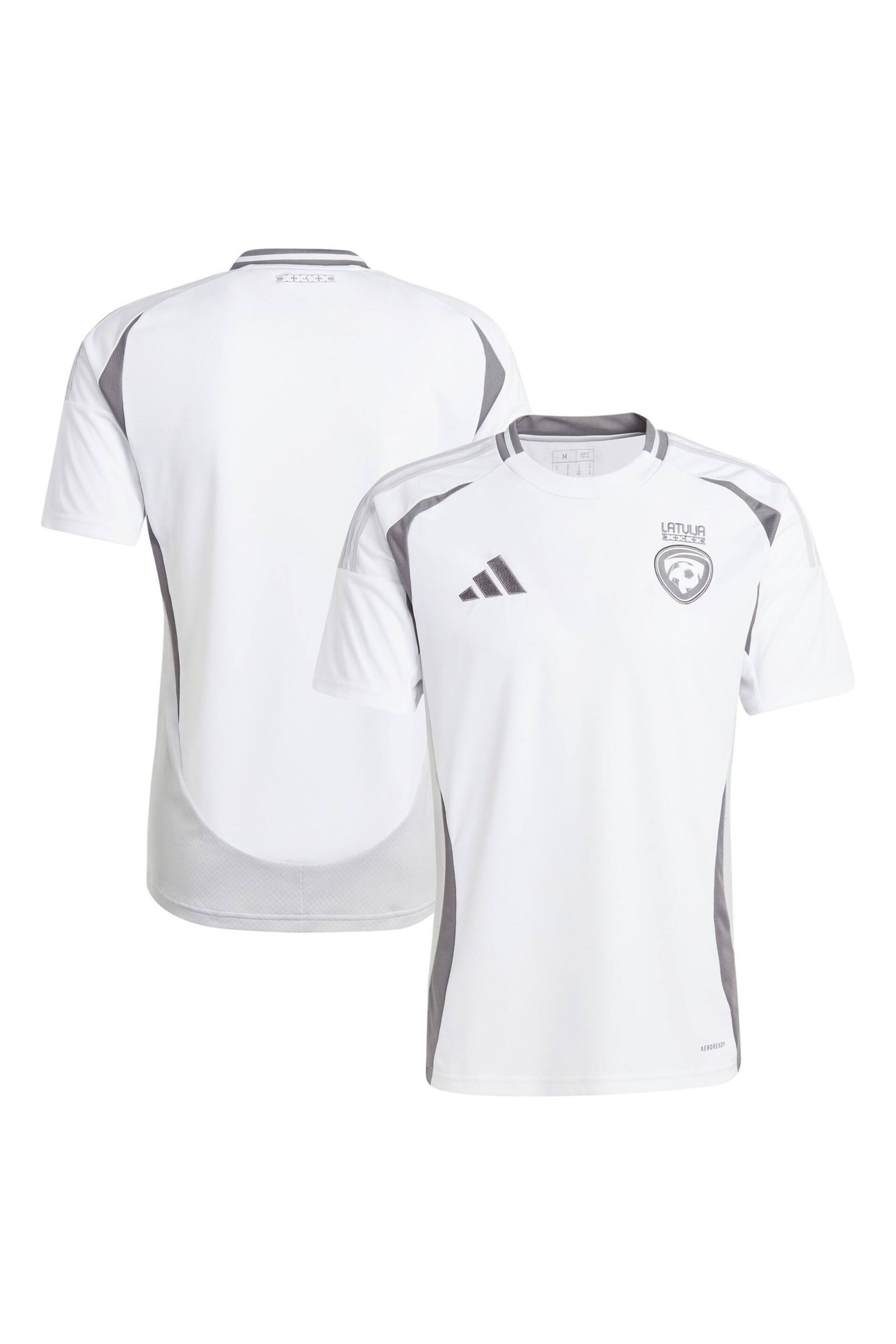 adidas White Latvia Away Football Shirt 2024 - Image 1 of 3