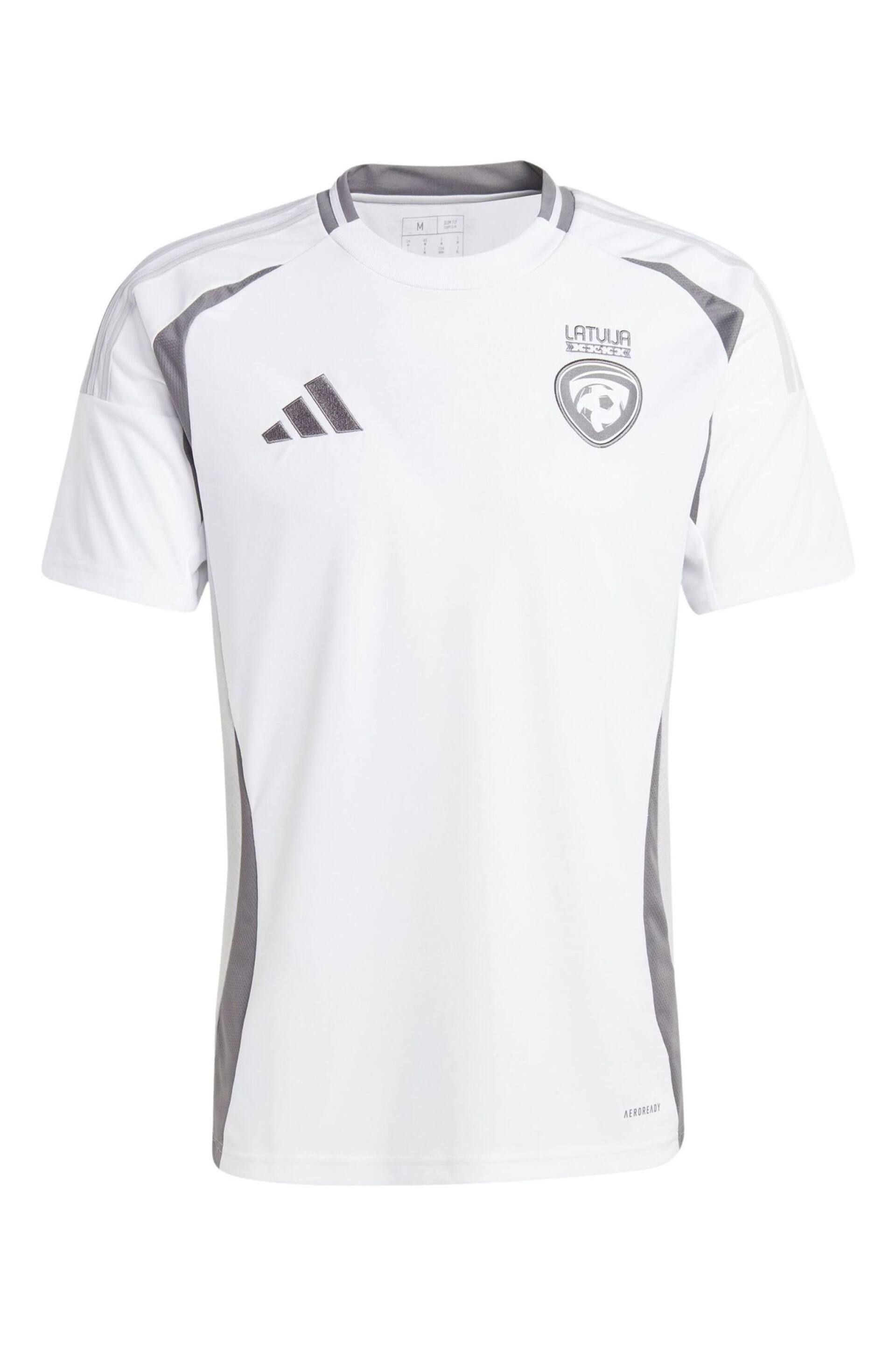 adidas White Latvia Away Football Shirt 2024 - Image 2 of 3