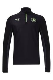 Castore Black Republic of Ireland Players Training 1/4 Zip Midlayer Jacket - Image 2 of 3