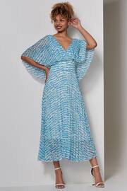 Jolie Moi Blue Kyra Pleated Chiffon Maxi Dress - Image 1 of 6