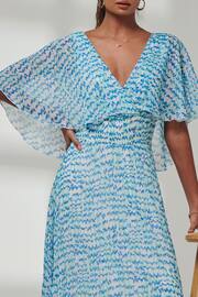 Jolie Moi Blue Kyra Pleated Chiffon Maxi Dress - Image 3 of 6