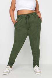 Yours Curve Green YOURS Curve Forest Green Acid Wash Joggers - Image 1 of 5
