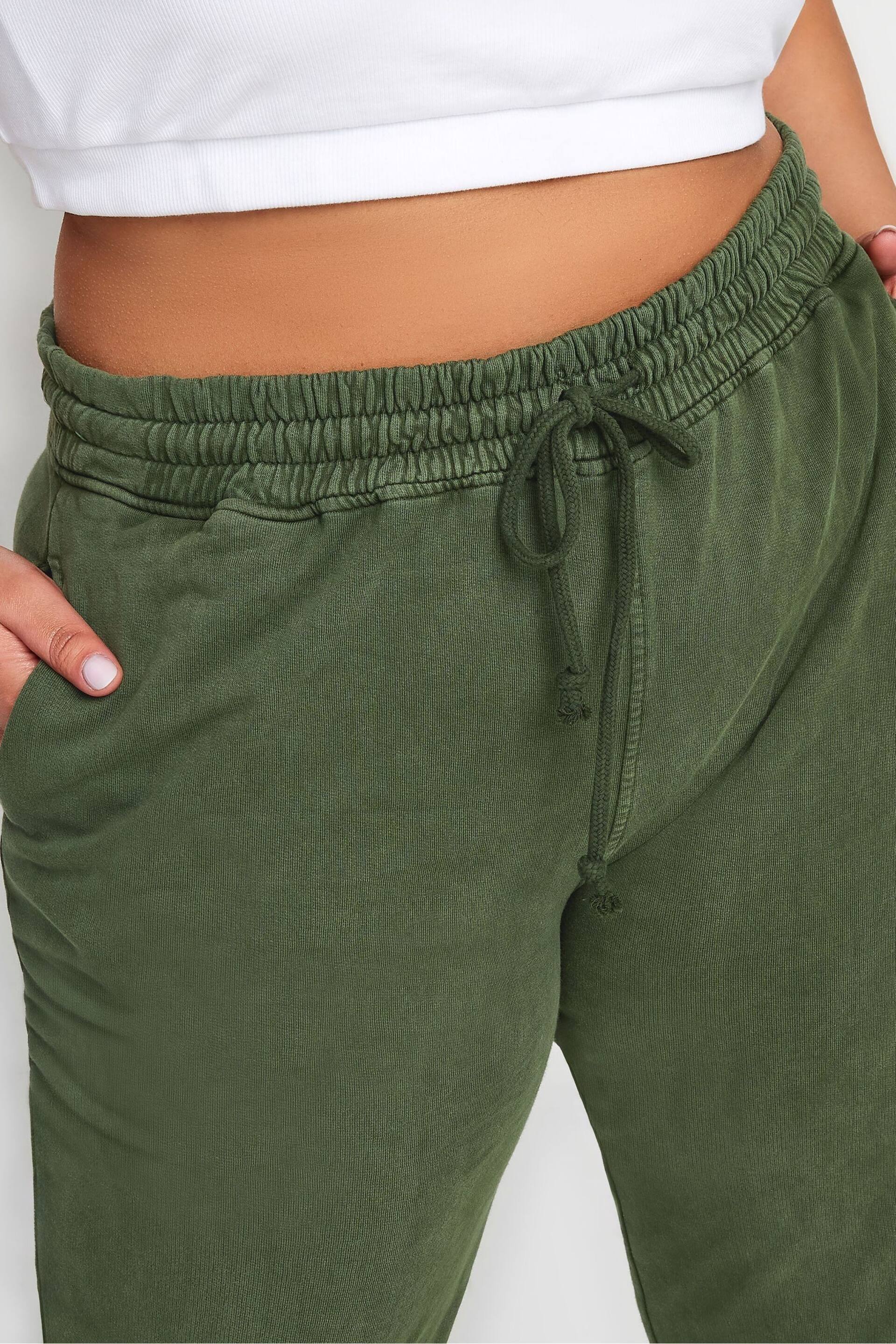 Yours Curve Green YOURS Curve Forest Green Acid Wash Joggers - Image 4 of 5