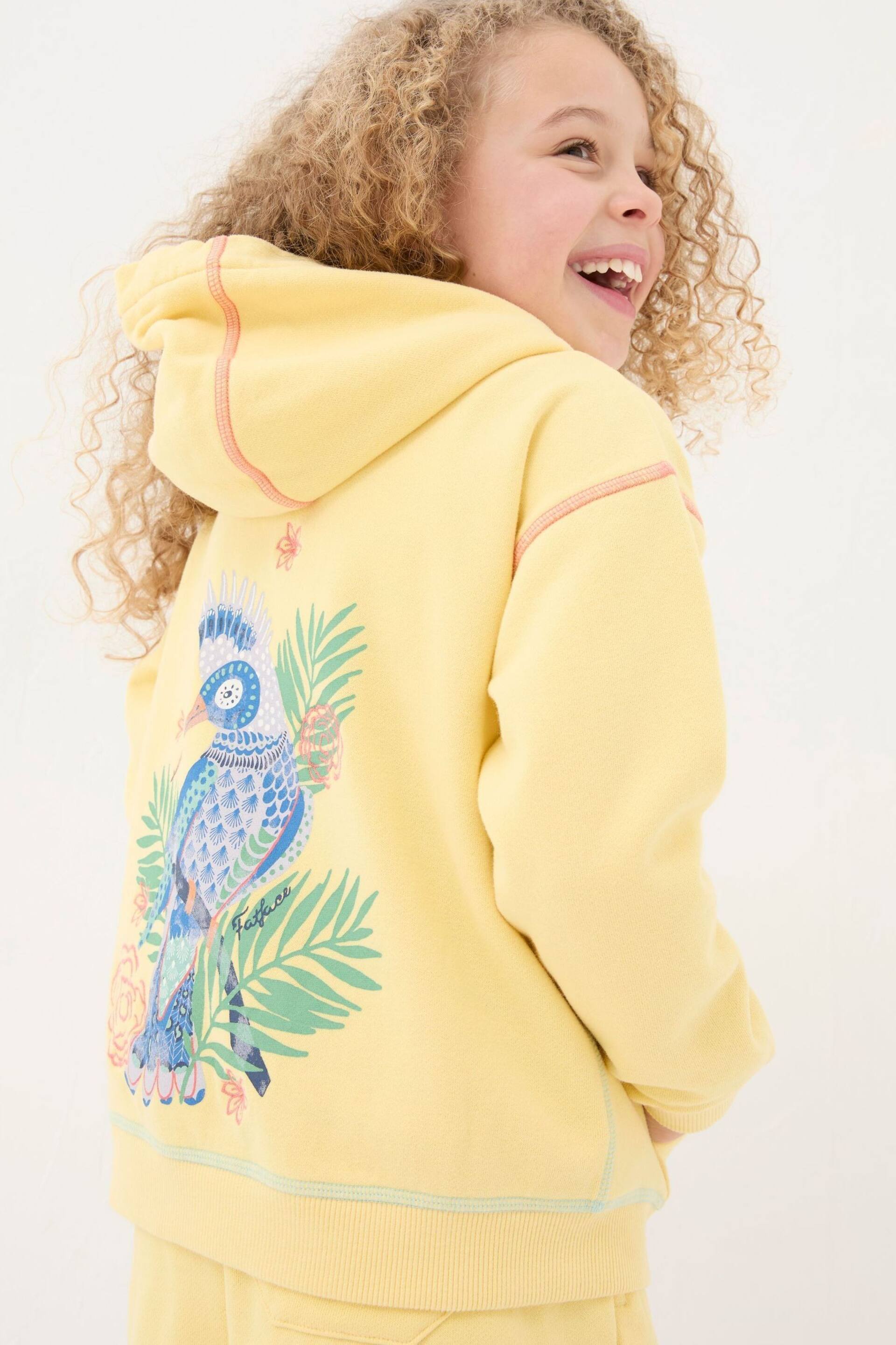 FatFace Yellow Creature Graphic Popover Hoodie - Image 2 of 5