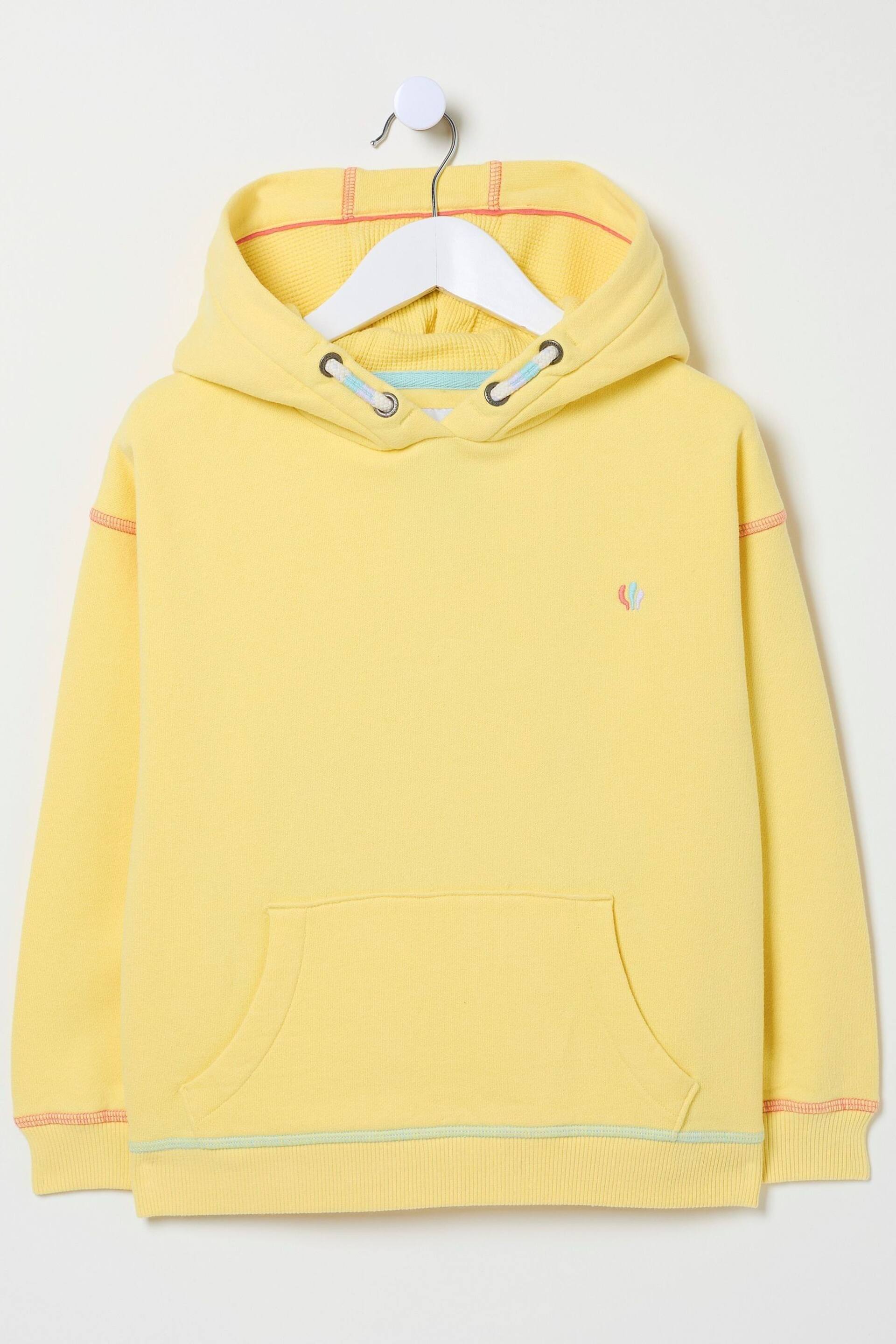 FatFace Yellow Creature Graphic Popover Hoodie - Image 4 of 5