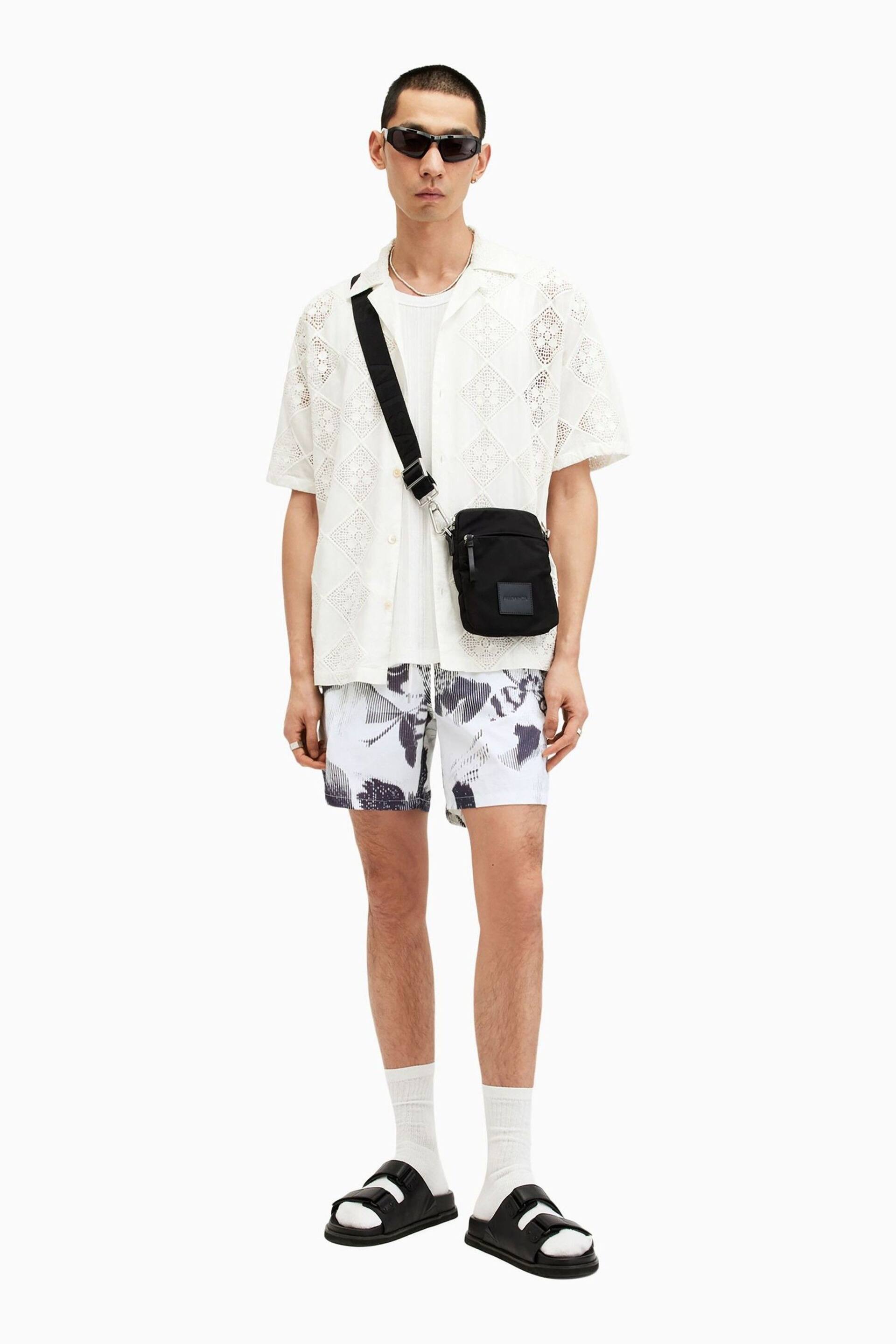 AllSaints White Frequency Swim Shorts - Image 2 of 9