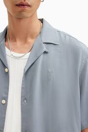 AllSaints Grey Venice Short Sleeve Shirt - Image 6 of 7