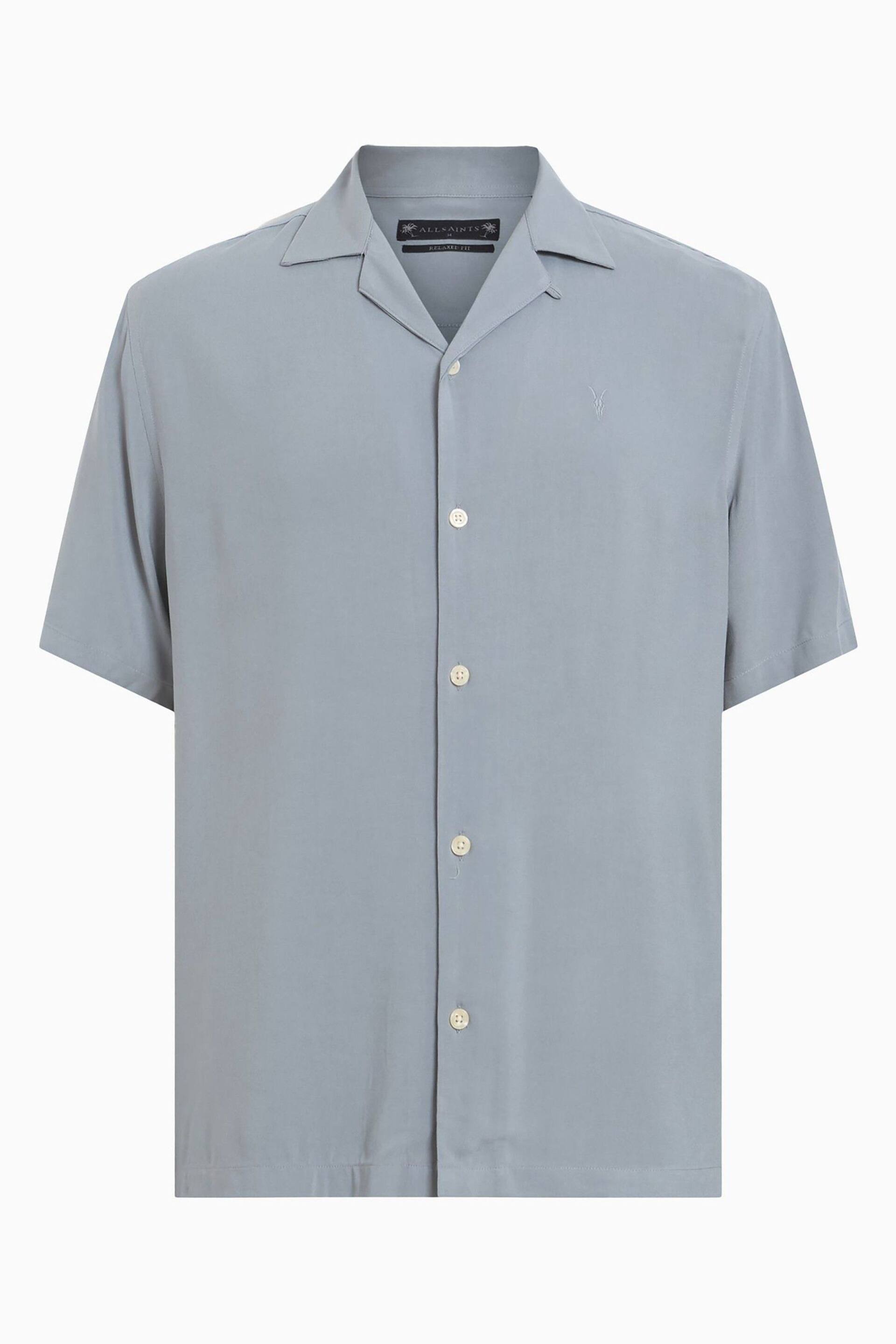 AllSaints Grey Venice Short Sleeve Shirt - Image 7 of 7