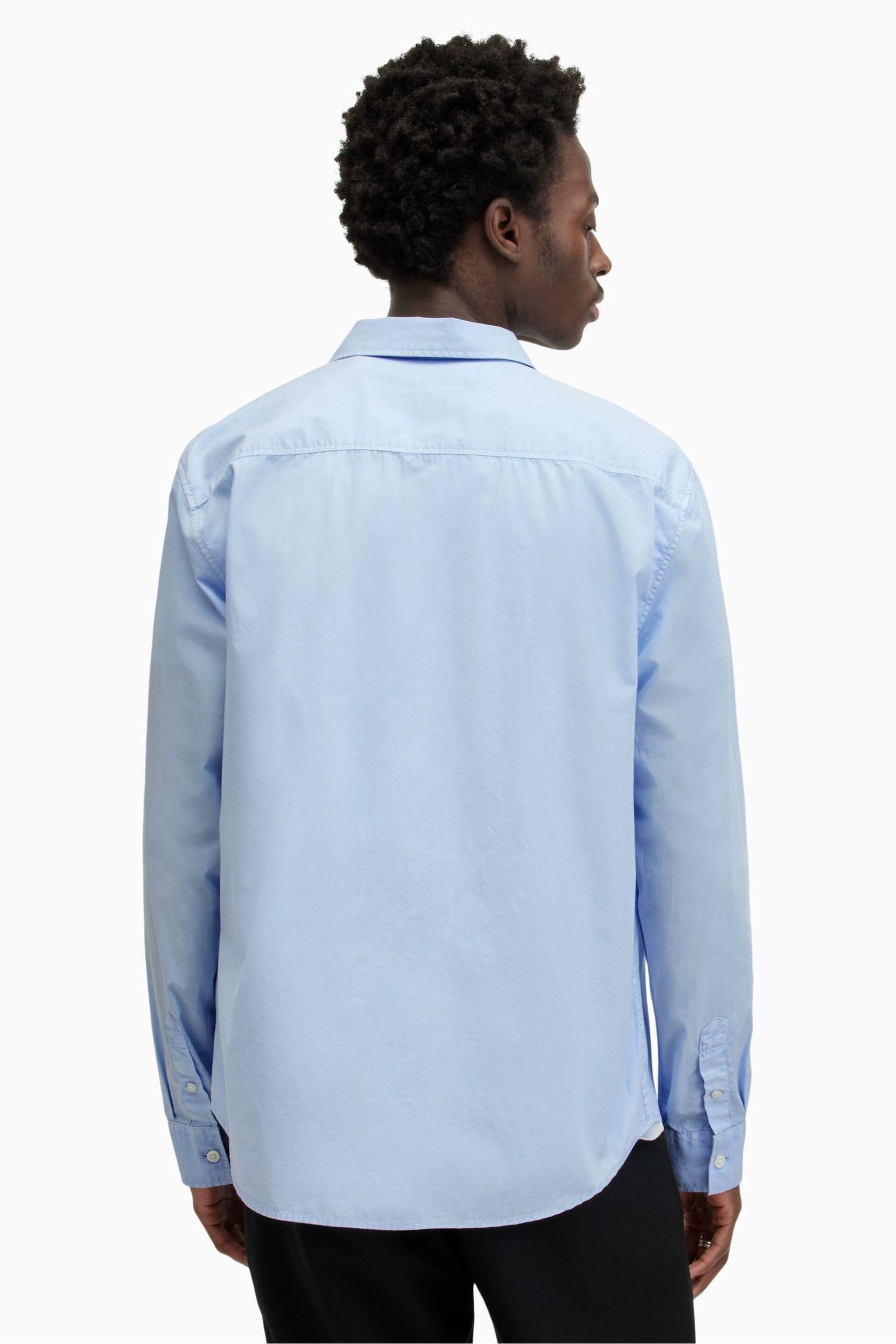 AllSaints Blue Tahoe Long Sleeve Shirt - Image 6 of 7