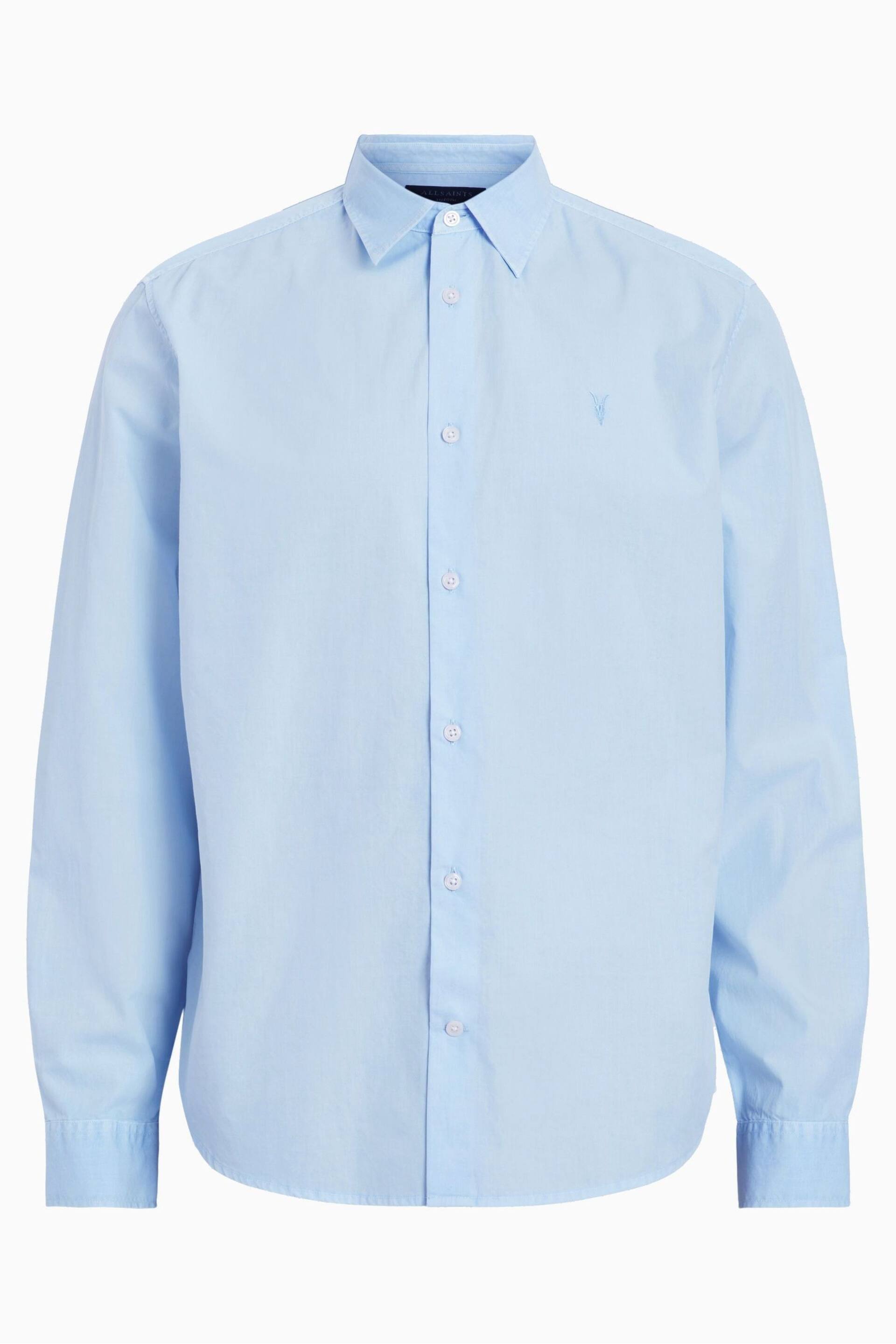 AllSaints Blue Tahoe Long Sleeve Shirt - Image 7 of 7