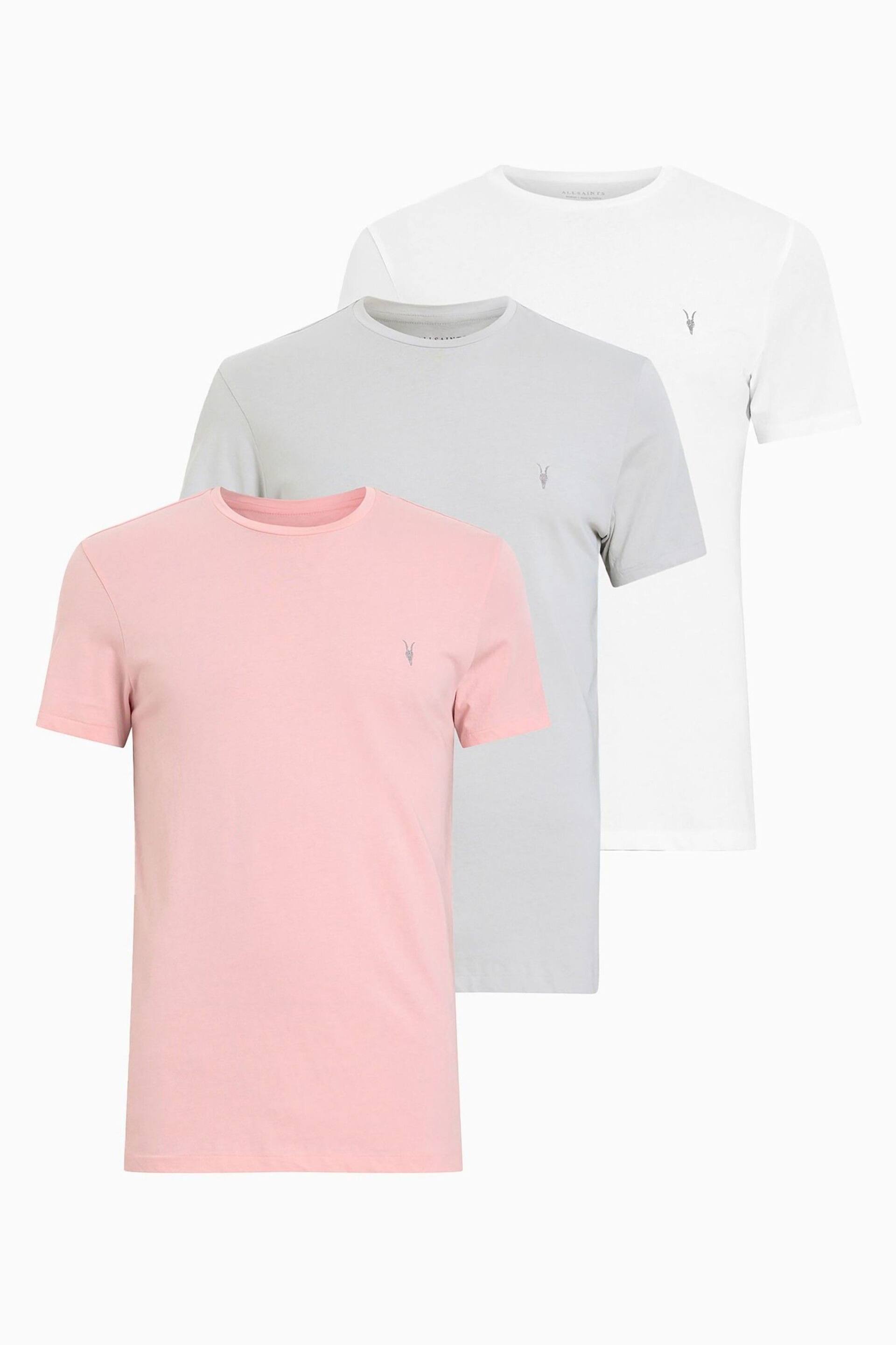 AllSaints Grey Tonic Short Sleeve Crew T-Shirt 3 Pack - Image 1 of 8