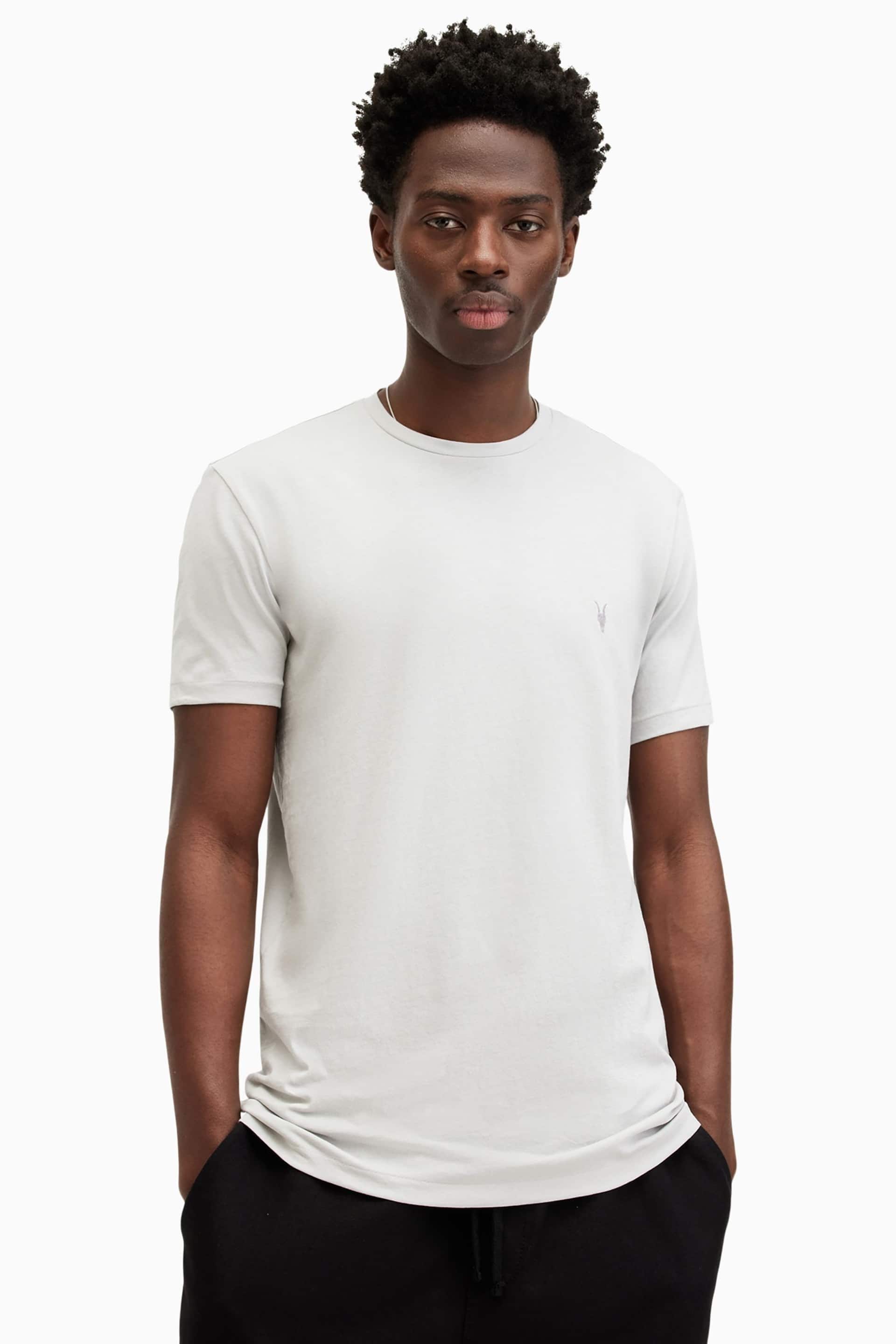 AllSaints Grey Tonic Short Sleeve Crew T-Shirt 3 Pack - Image 4 of 8