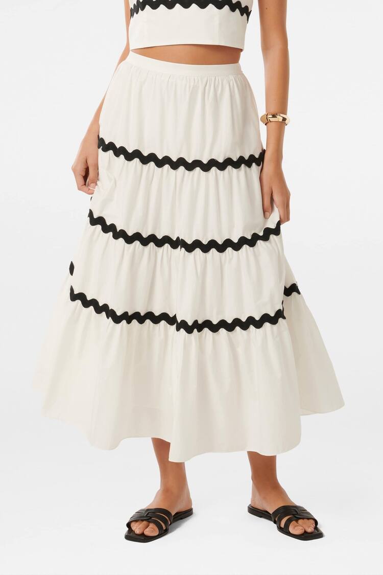 Forever New White Lissy Ric Rac Maxi Skirt - Image 1 of 5