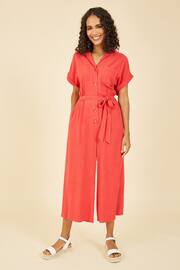 Yumi Red Button up Jumpsuit - Image 3 of 5