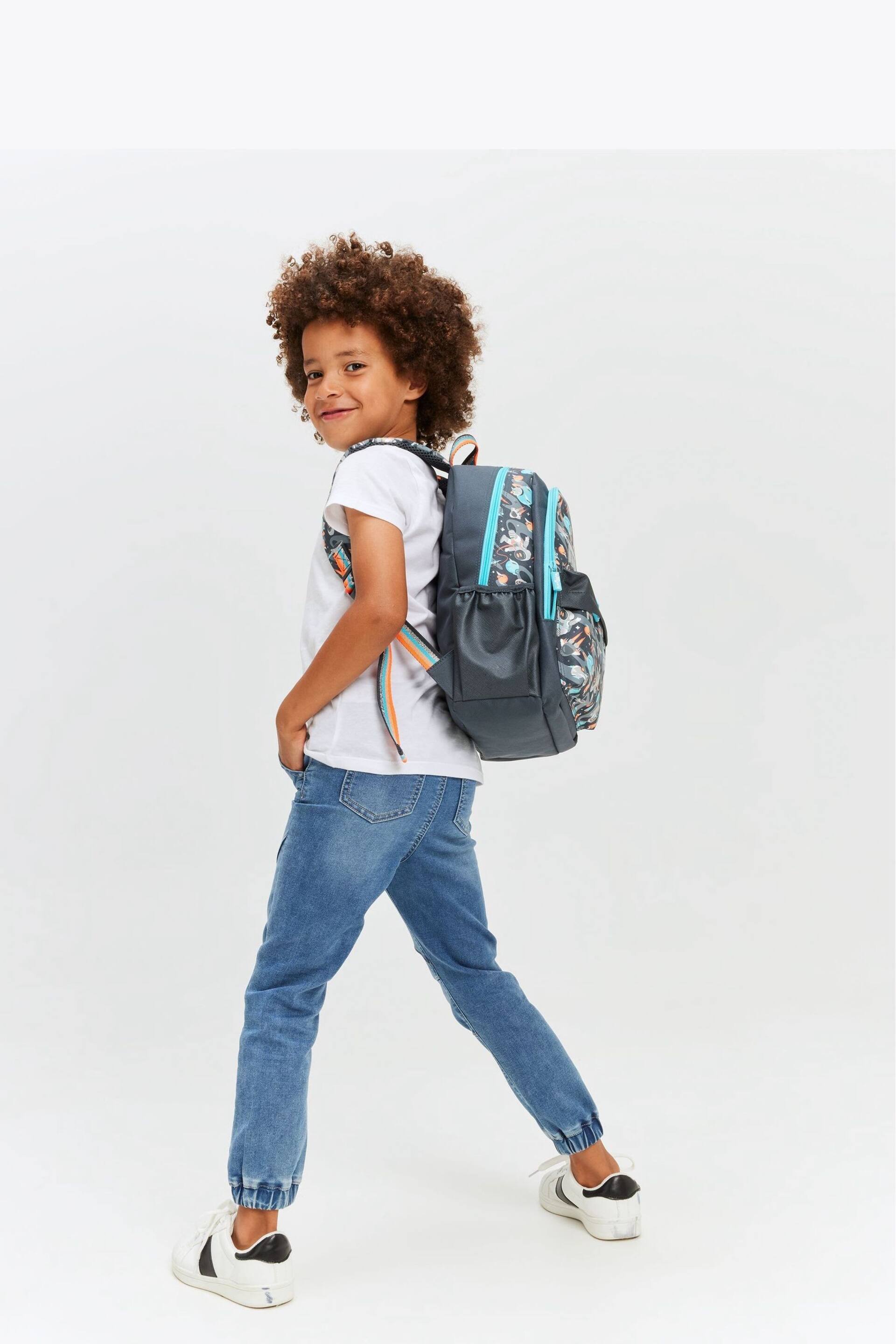 Smiggle Grey Blast Off Junior Id Backpack - Image 6 of 6