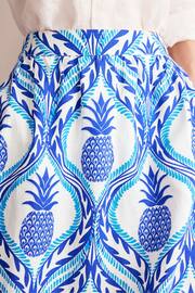 Boden Blue Petite Florence Pineapple Linen Midi Skirt - Image 2 of 5