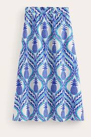 Boden Blue Petite Florence Pineapple Linen Midi Skirt - Image 5 of 5