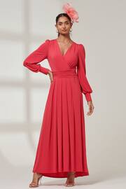 Jolie Moi Pink Tone Giulia Long Sleeve Maxi Dress - Image 1 of 5