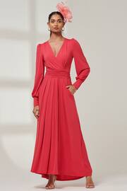 Jolie Moi Pink Tone Giulia Long Sleeve Maxi Dress - Image 4 of 5