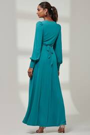 Jolie Moi Green Giulia Long Sleeve Maxi Dress - Image 2 of 6