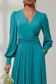 Jolie Moi Green Giulia Long Sleeve Maxi Dress - Image 3 of 6