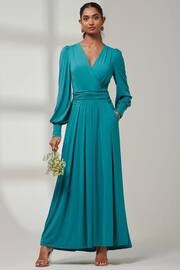 Jolie Moi Green Giulia Long Sleeve Maxi Dress - Image 5 of 6