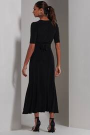 Jolie Moi Black Olana Jersey Frill Hem Maxi Dress - Image 2 of 6