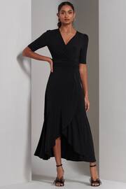 Jolie Moi Black Olana Jersey Frill Hem Maxi Dress - Image 4 of 6