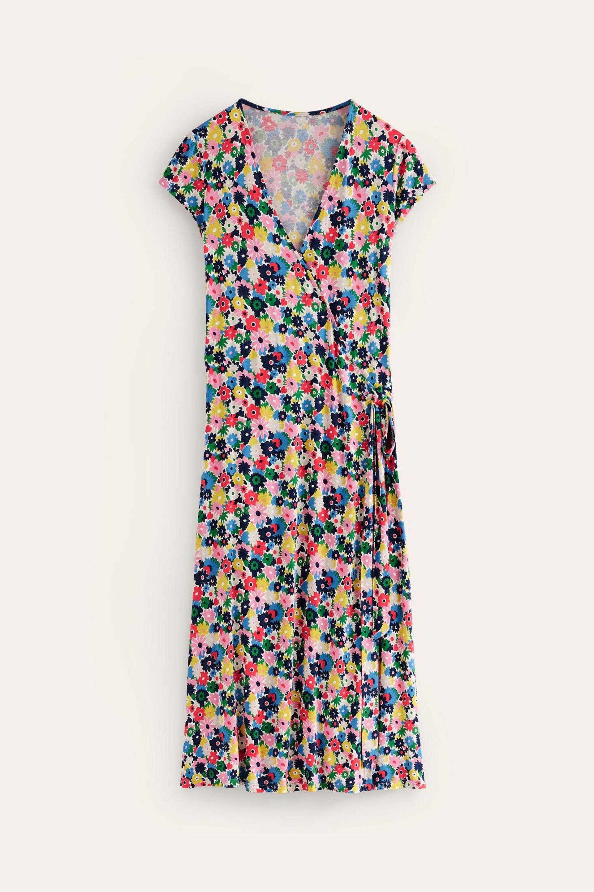 Boden Blue Petite Joanna Cap Sleeve Wrap Dress - Image 5 of 5