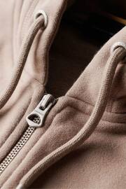 Superdry Brown Luxury Sport Loose Zip Hoodie - Image 5 of 6