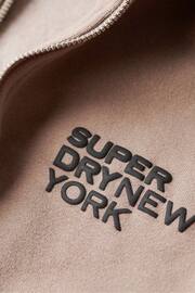 Superdry Brown Luxury Sport Loose Zip Hoodie - Image 6 of 6