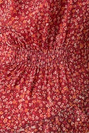 Live Unlimited Curve Red Floral Metallic Frill Midaxi Dress - Image 6 of 7
