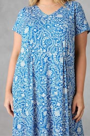 Live Unlimited Curve Blue Paisley Jersey Midi Dress - Image 5 of 5