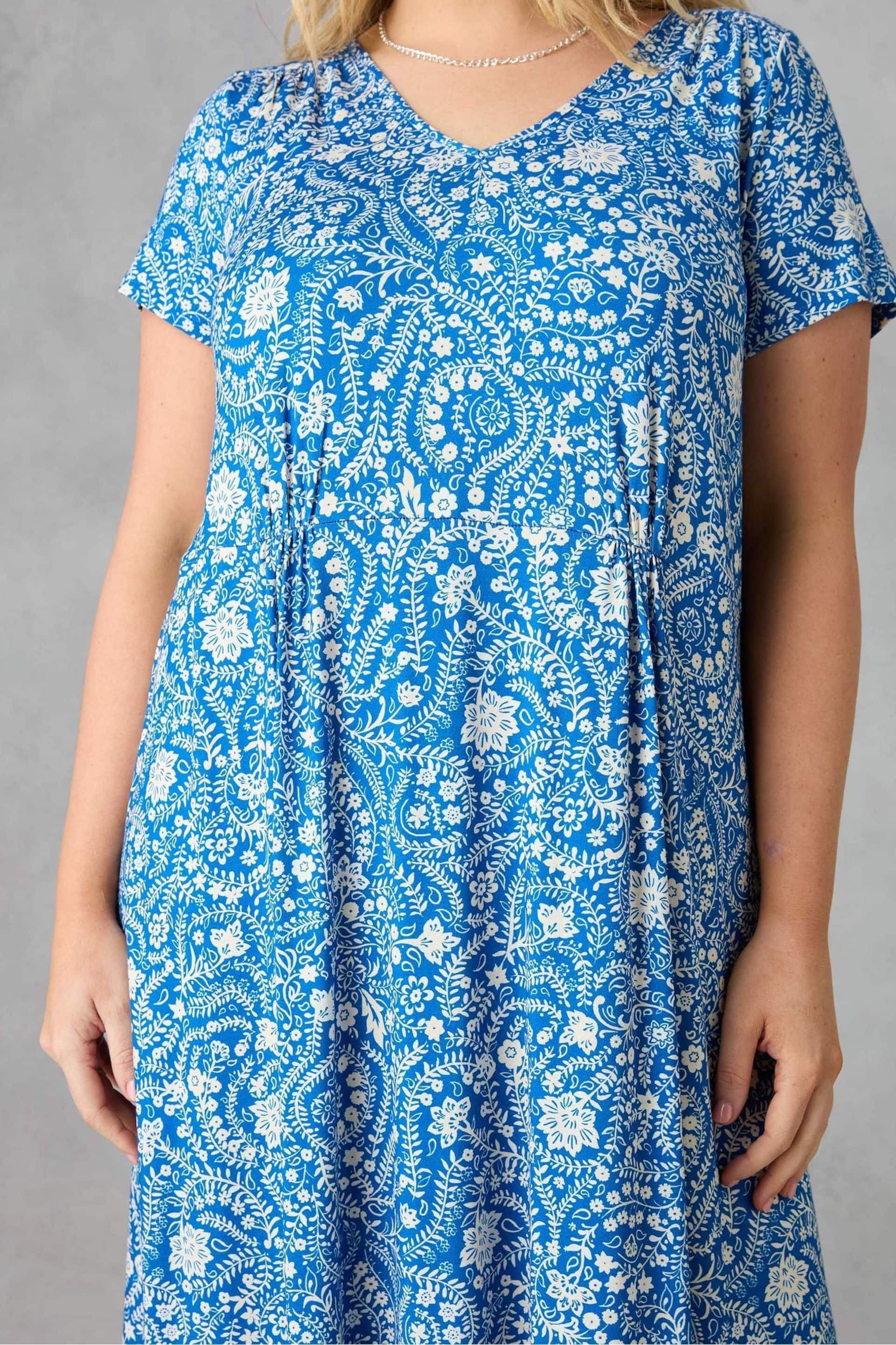 Live Unlimited Curve Blue Paisley Jersey Midi Dress - Image 5 of 5