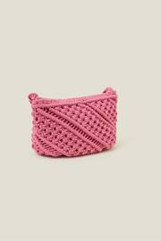 Accessorize Pink Macramé Cross-Body Bag - Image 3 of 3