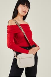 Accessorize Cream Camera Bag with Webbing Strap - Image 1 of 3