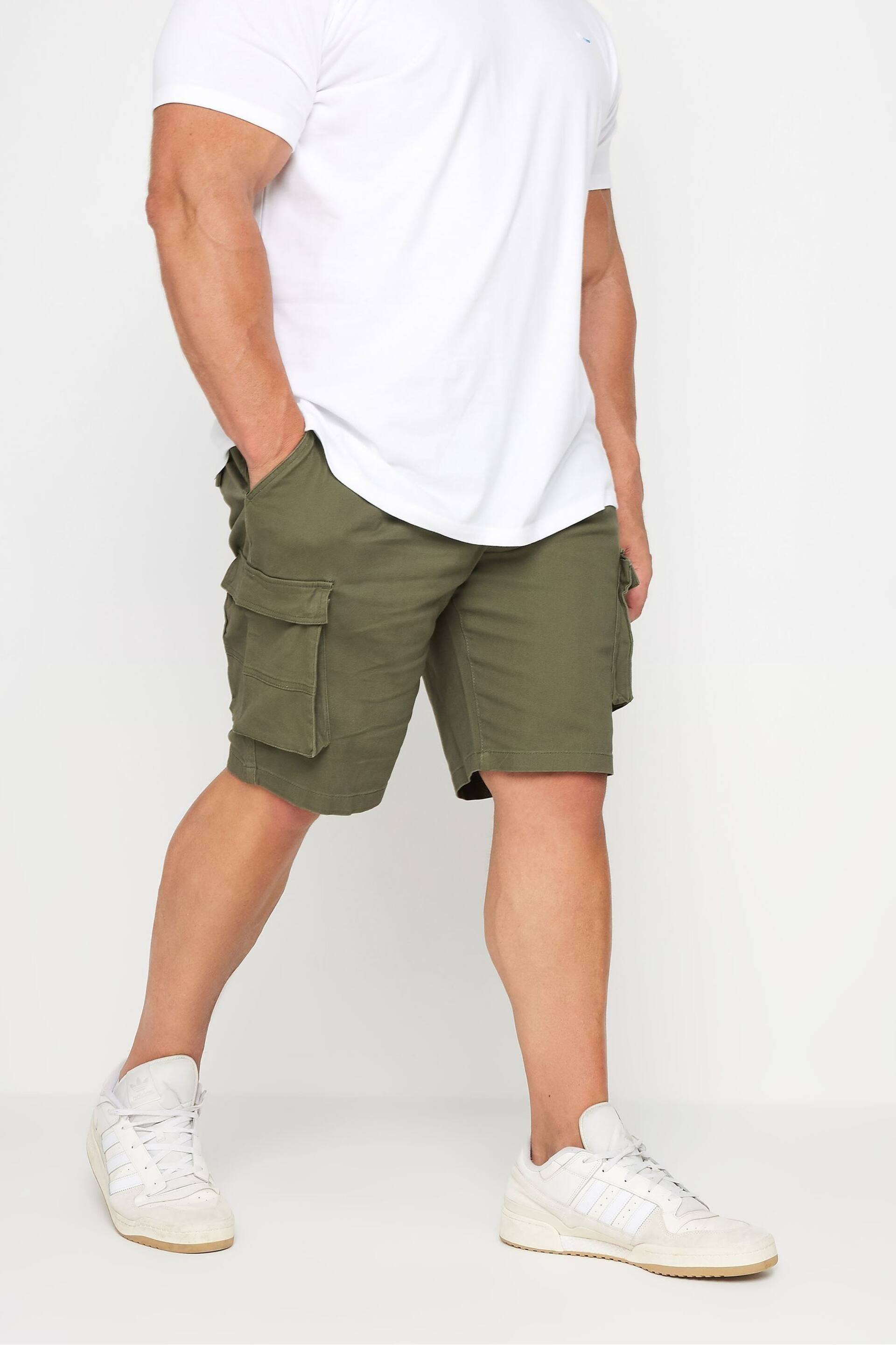 BadRhino Big & Tall Green Stretch Cargo Shorts - Image 1 of 4